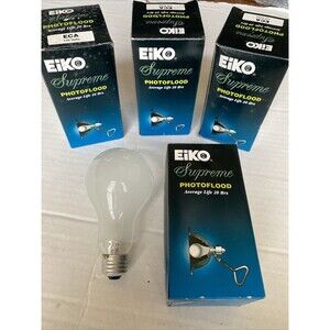 EIKO Supreme PhotoFlood Camera Light Bulb 120V ECA A23 Frosted Set Of 4